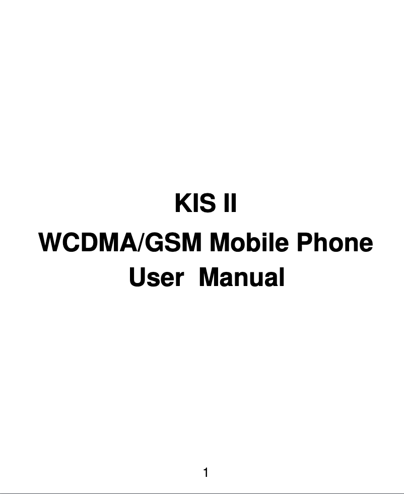 Image de la première page du manuel de l'appareil KIS II