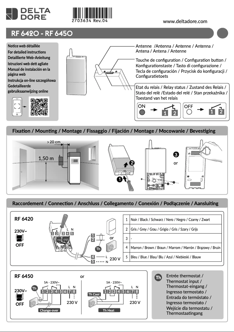 Page 1 de la notice Guide d'installation Delta Dore RF 6420