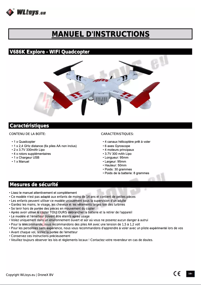 Image de la première page du manuel de l'appareil V686K - Explore