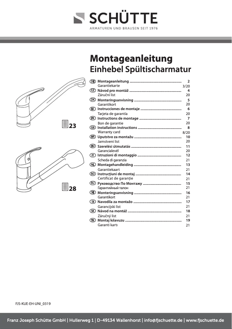 Page n°1 - Manuel utilisateur Schütte Vital