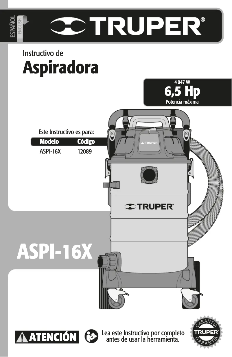 Page n°1 - Manuel utilisateur Truper ASPI-16X