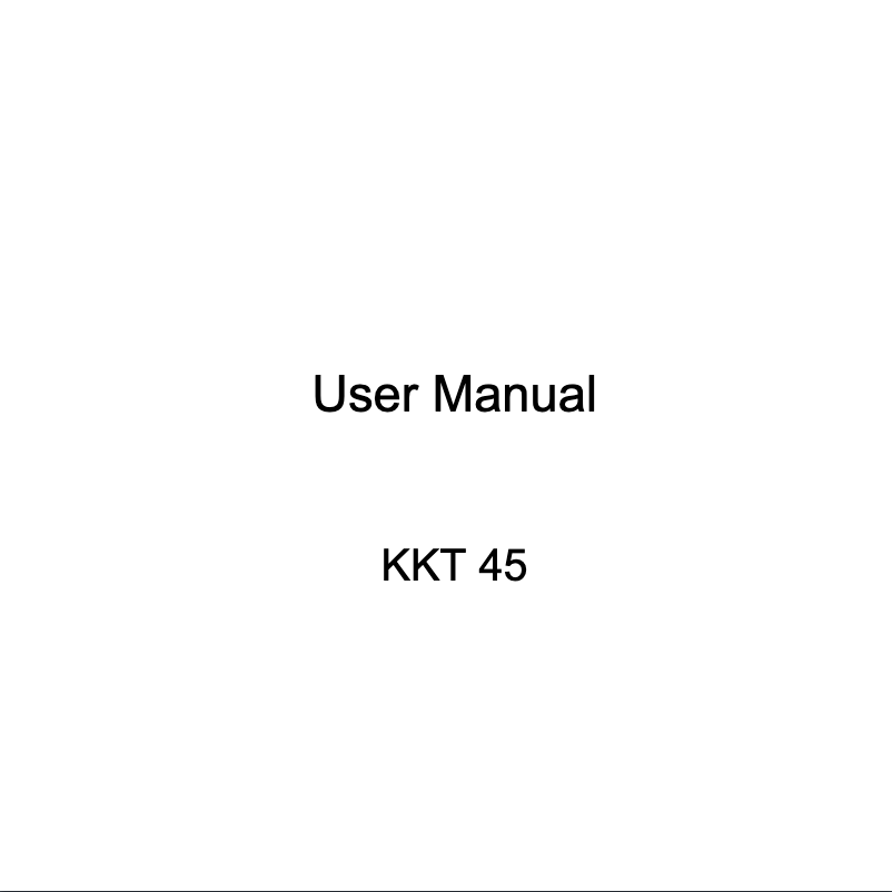 Image de la première page du manuel de l'appareil KKT 45