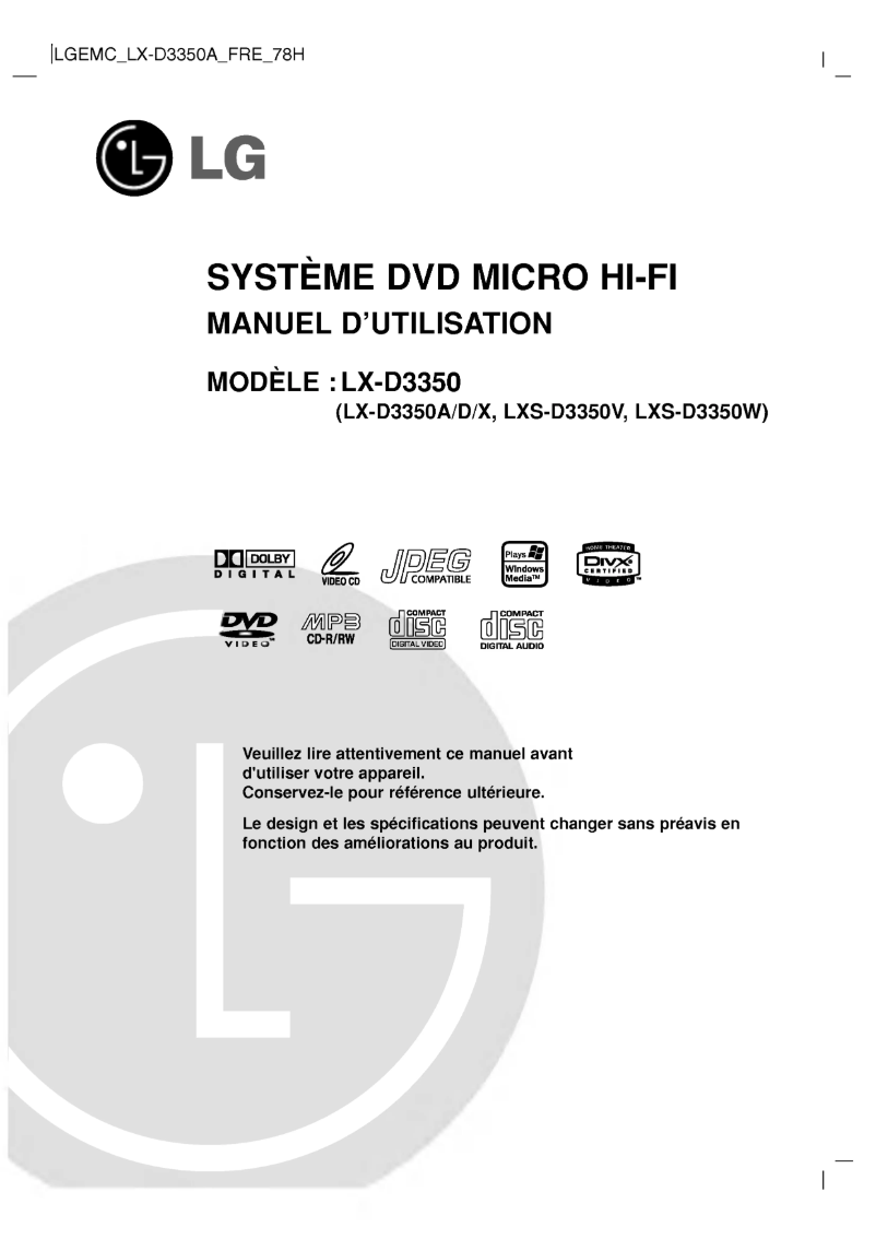 Imagen de la primera página del manual del dispositivo LX-D3350A