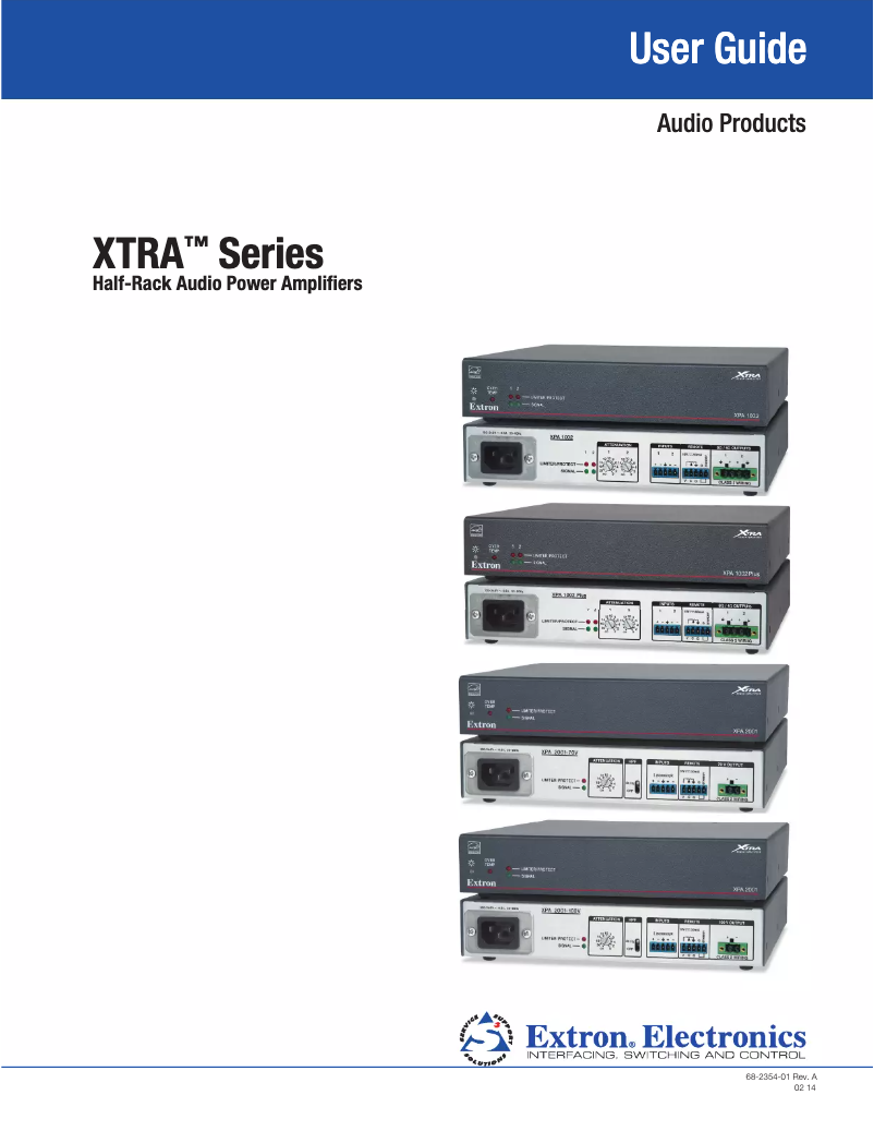 Page n°1 - Manuel utilisateur Extron XTRA XPA 2001
