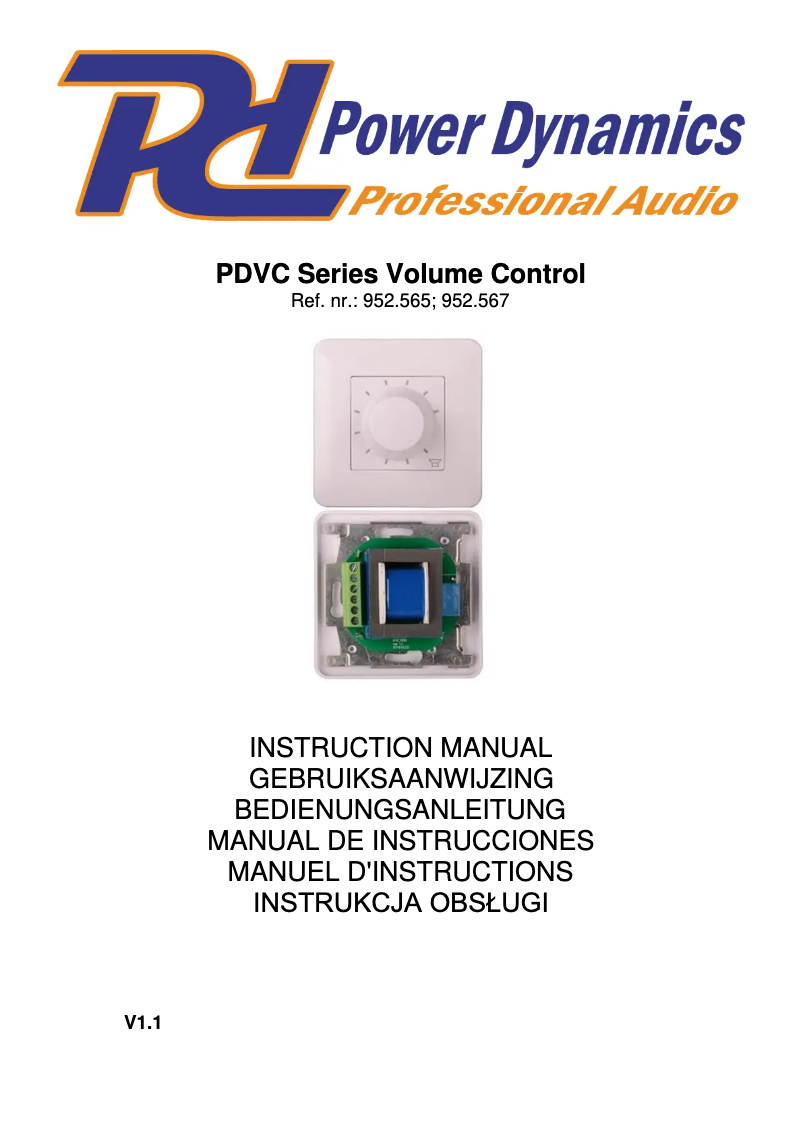 Page n°1 - Manuel utilisateur Power Dynamics PDVC12