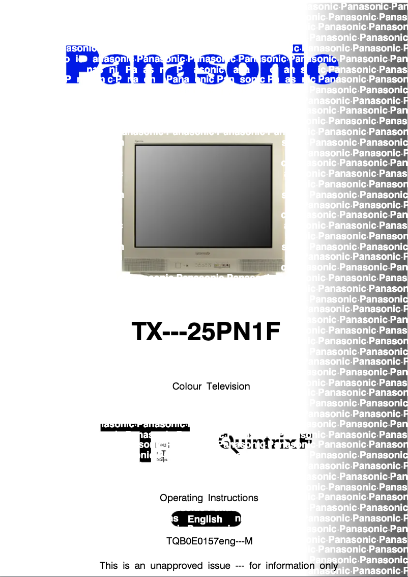 Image de la première page du manuel de l'appareil TX-25PN1F