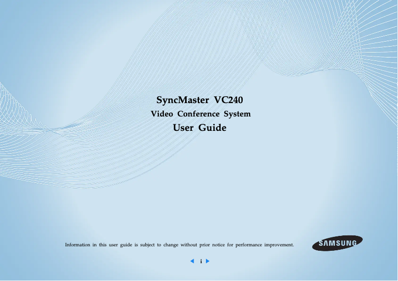 Page n°1 - Manuel utilisateur Samsung VC240