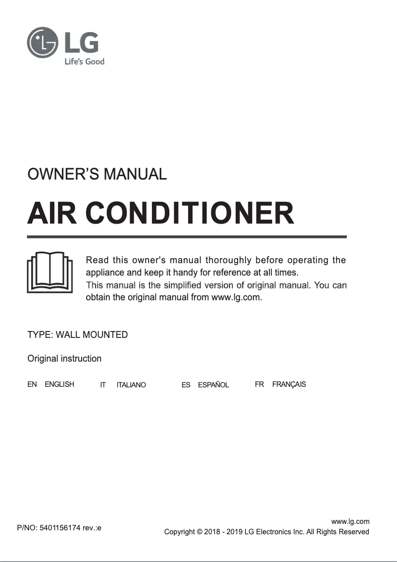 Image de la première page du manuel de l'appareil S18ET