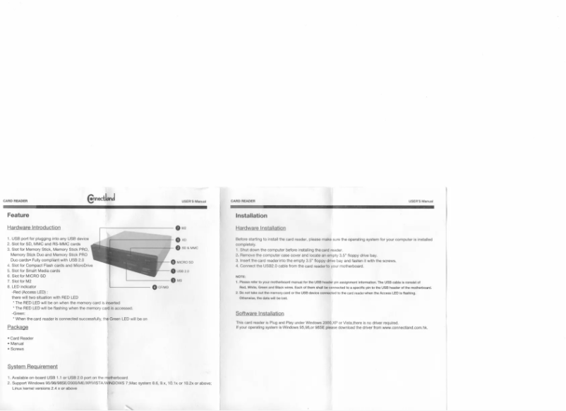 Page 1 de la notice Manuel utilisateur Syba CL-CRD20036