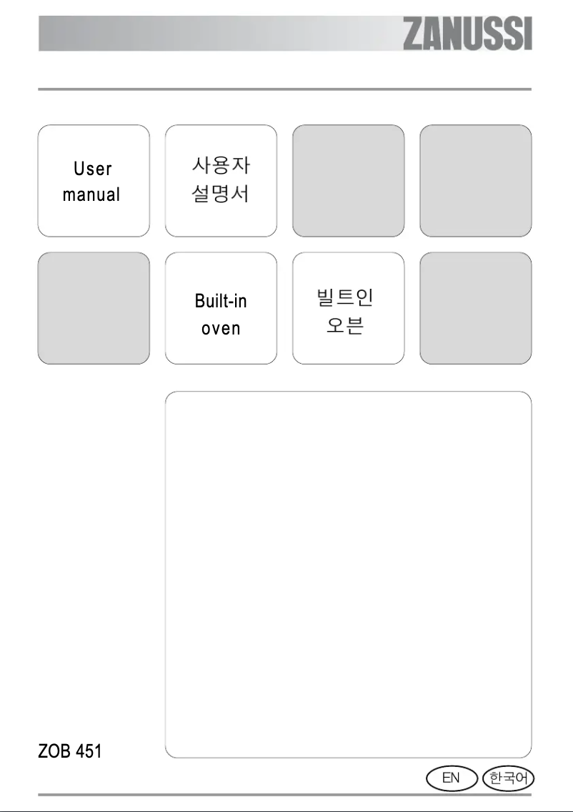 Page 1 de la notice Manuel utilisateur Zanussi ZOB451X