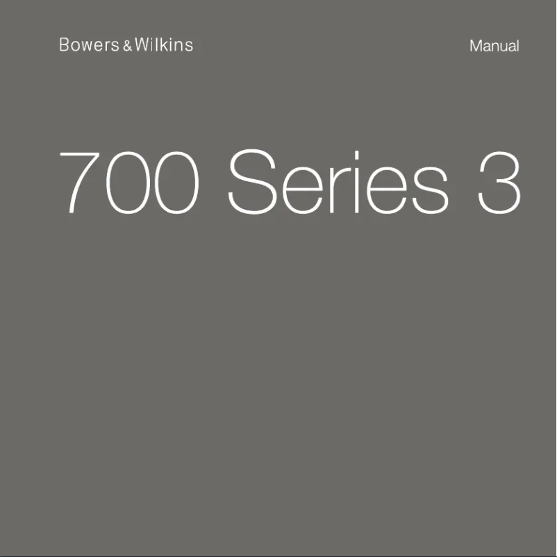 Page n°1 - Manuel utilisateur Bowers & Wilkins FS-700 S3