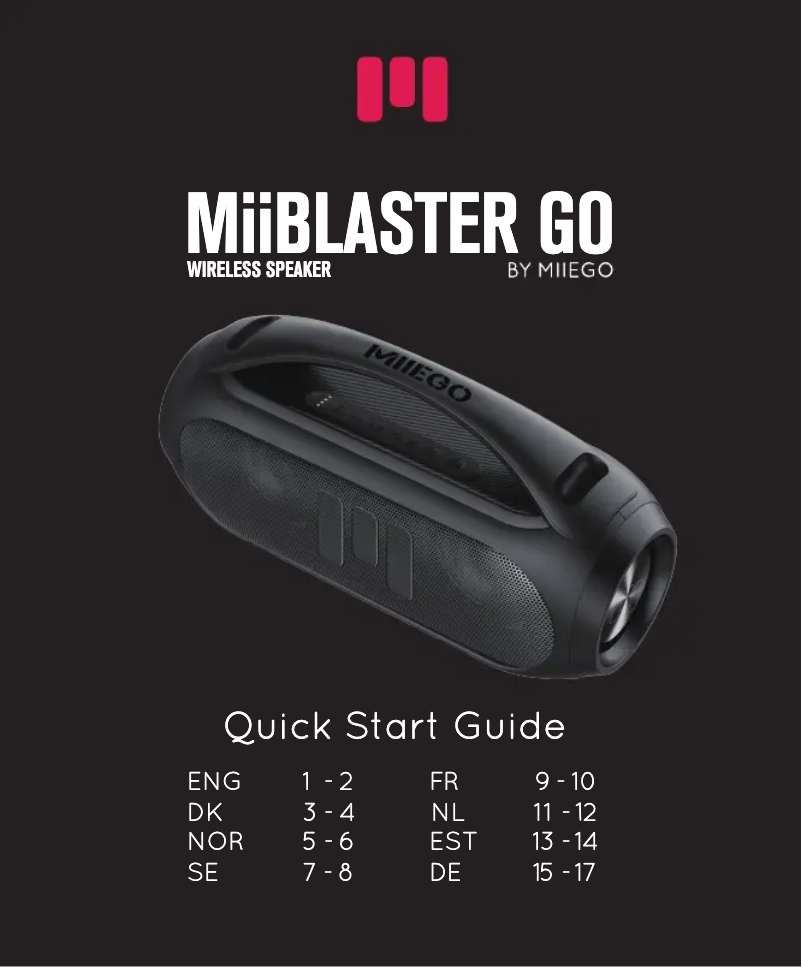 Image de la première page du manuel de l'appareil MiiBLASTER GO