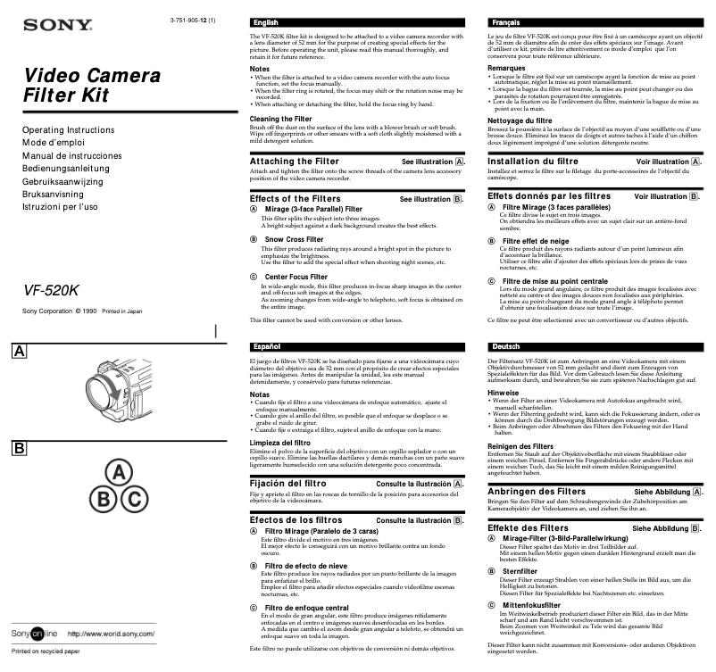 Image de la première page du manuel de l'appareil VF-520K