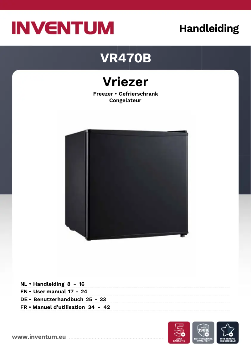 Page n°1 - Manuel utilisateur Inventum VR470B