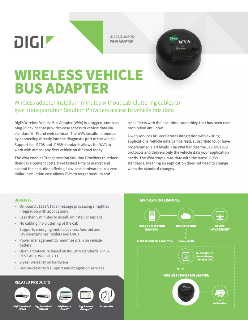 Page 1 de la notice Manuel utilisateur Digi WVA-J200-10