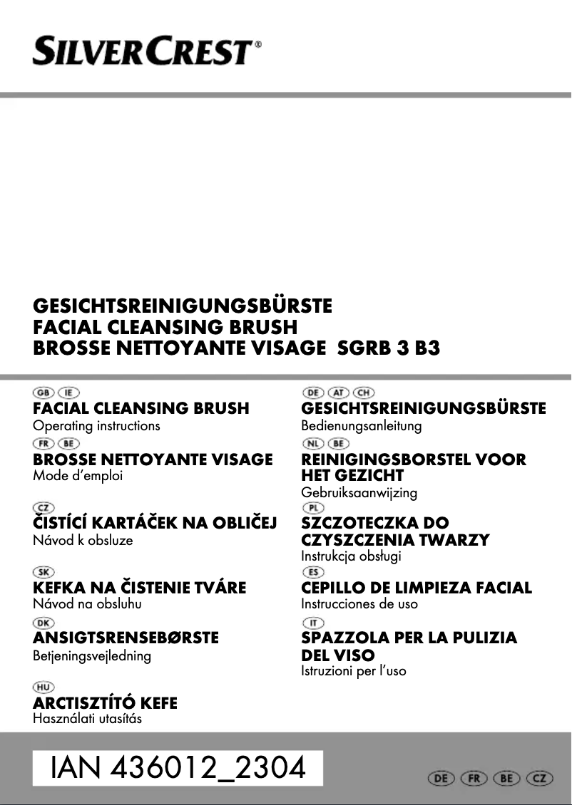 Page 1 de la notice Manuel utilisateur SilverCrest SGRB 3 B3