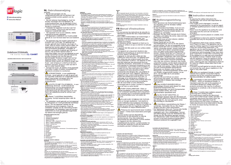 Page n°1 - Manuel utilisateur MT Logic CL-1564MT