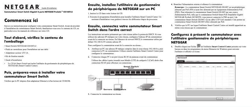 Page n°1 - Guide d'installation Netgear GS108Tv2