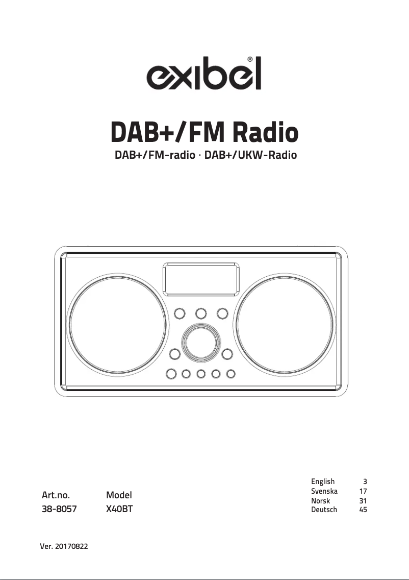 Page 1 de la notice Manuel utilisateur Exibel X40BT