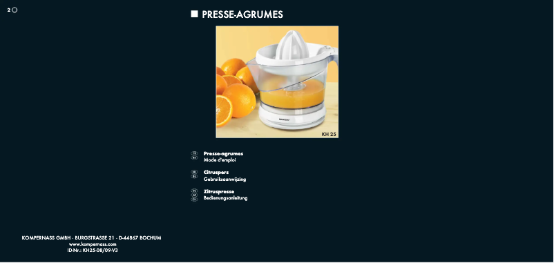 Page 1 de la notice Manuel utilisateur SilverCrest KH 25