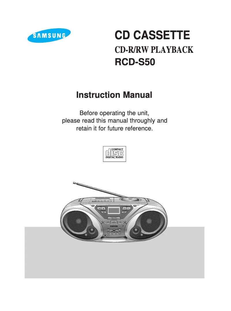 Page n°1 - Manuel utilisateur Samsung RCD-S50