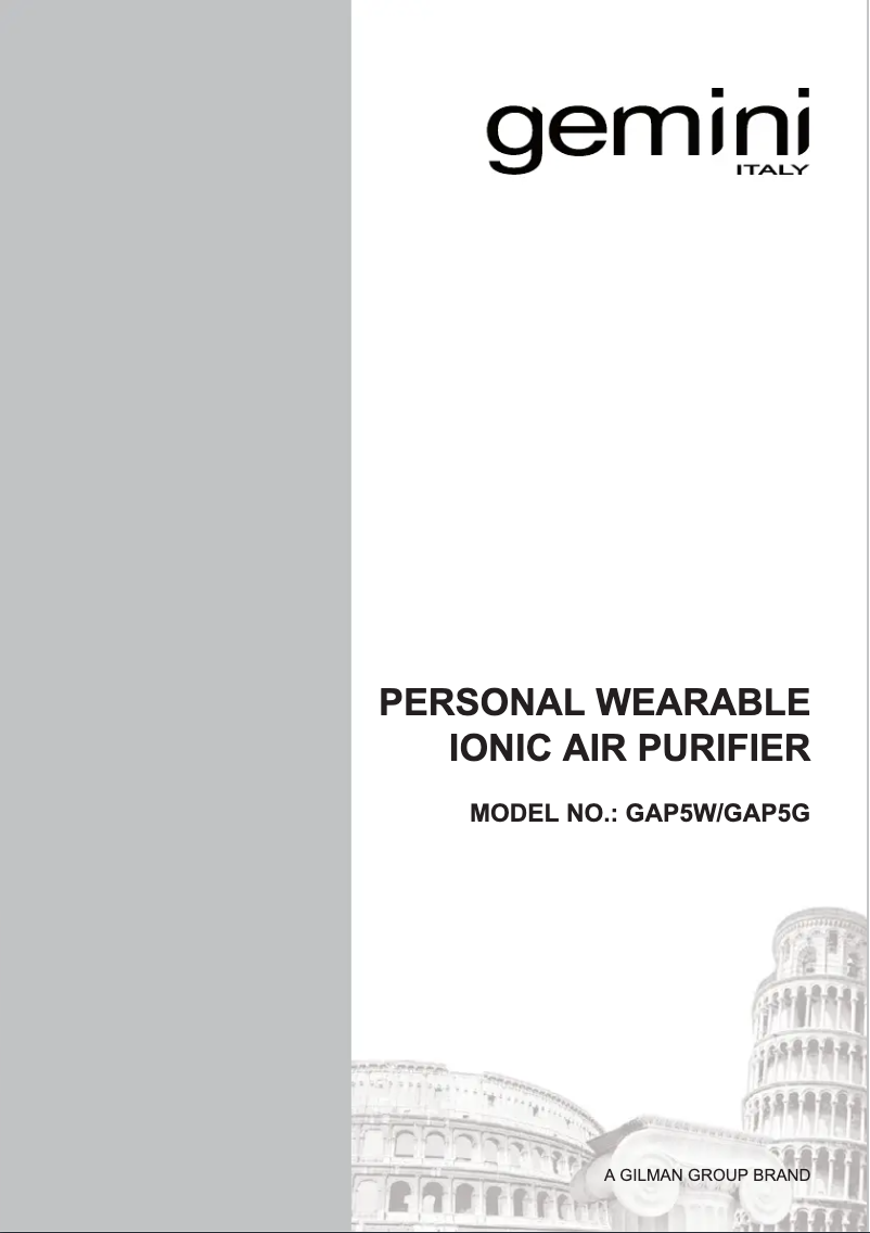 Page n°1 - Manuel utilisateur Gemini GAP5W