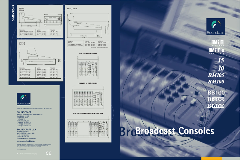 Page n°1 - Manuel utilisateur Soundcraft RM105