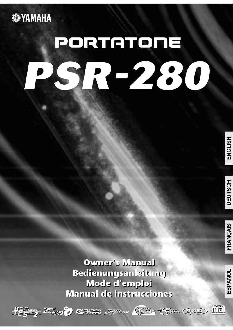 Image de la première page du manuel de l'appareil Portatone PSR-280