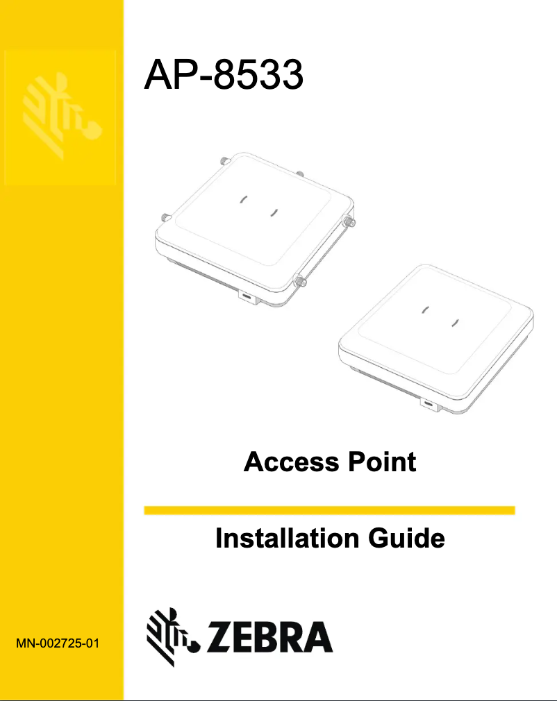 Page n°1 - Manuel utilisateur Zebra AP-8533
