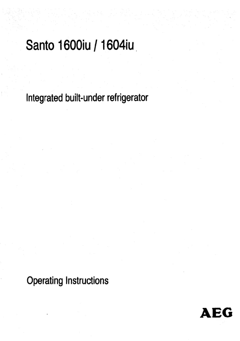 Page n°1 - Manuel utilisateur AEG Santo 1600 TK