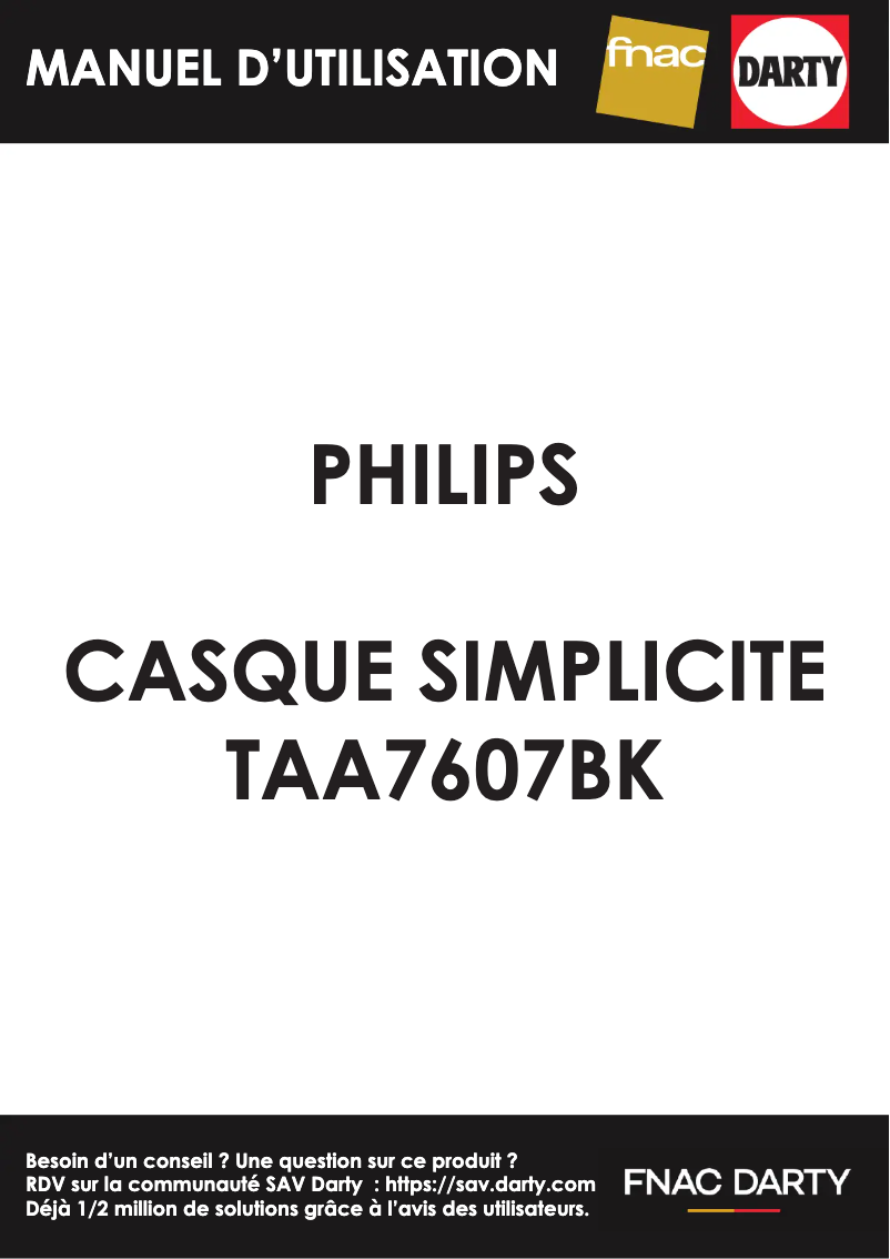 Page 1 de la notice Manuel utilisateur Philips TAA7607