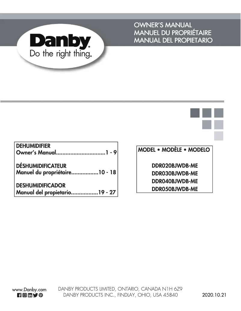 Page 1 of the manual User Manual Danby DDR040BJWDB