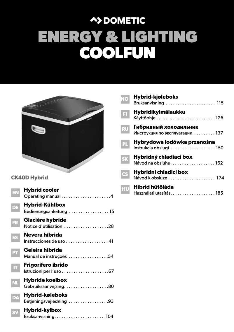 Imagen de la primera página del manual del dispositivo CK40D