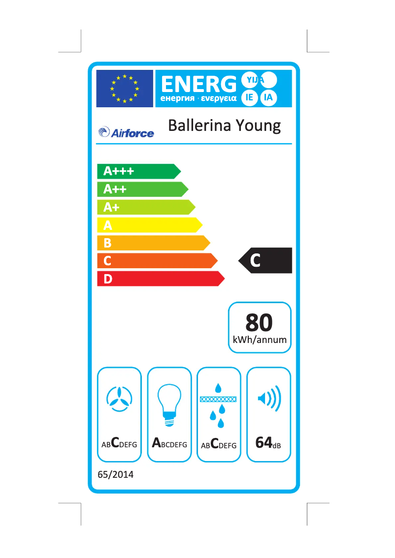 Page 1 de la notice Label énergétique Airforce Ballerina