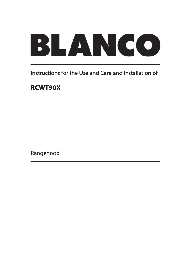 Page n°1 - Manuel utilisateur BLANCO RCWT90X