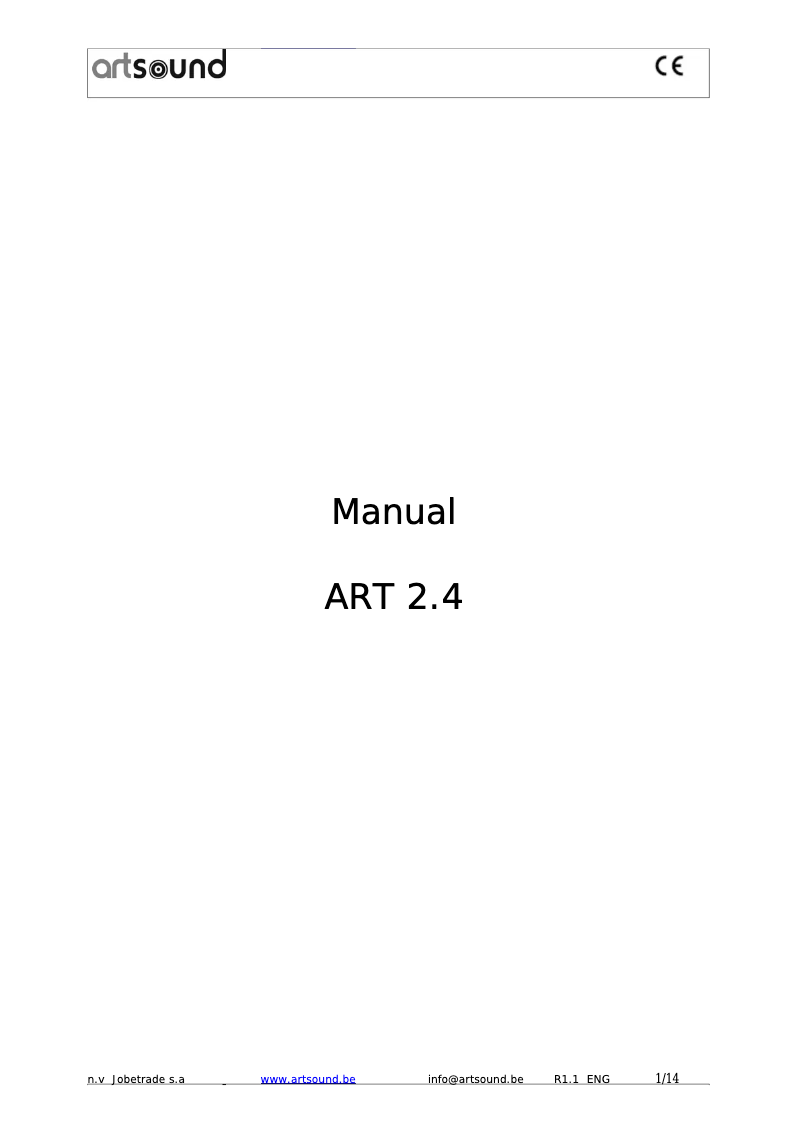 Page 1 de la notice Manuel utilisateur Artsound ART 2.4