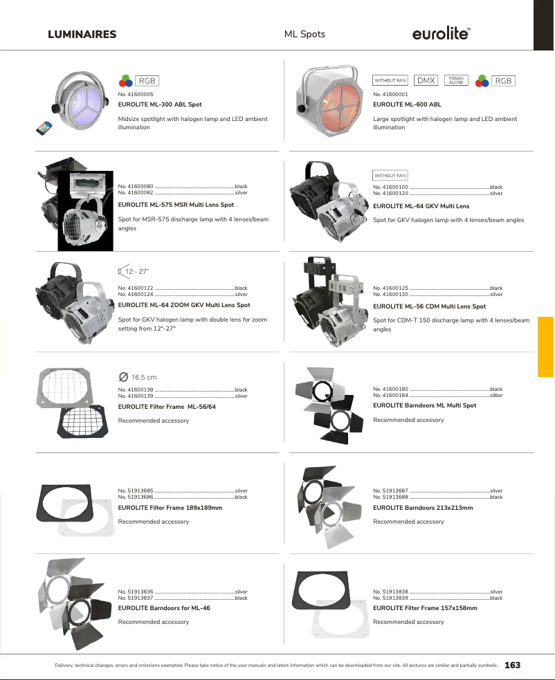 Page 1 de la notice Catalogue Eurolite ML-300