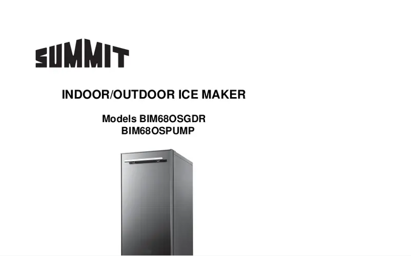 Page n°1 - Manuel utilisateur Summit BIM68OSPUMPIF