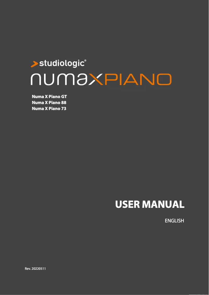 Página 1 del manual Manual de usuario Studiologic Numa X Piano 73