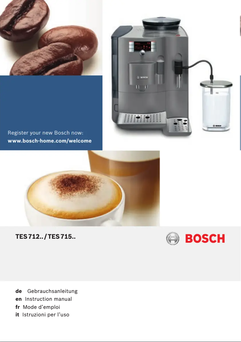 Page 1 de la notice Manuel utilisateur Bosch VeroBar AromaPro 300 TES71555DE