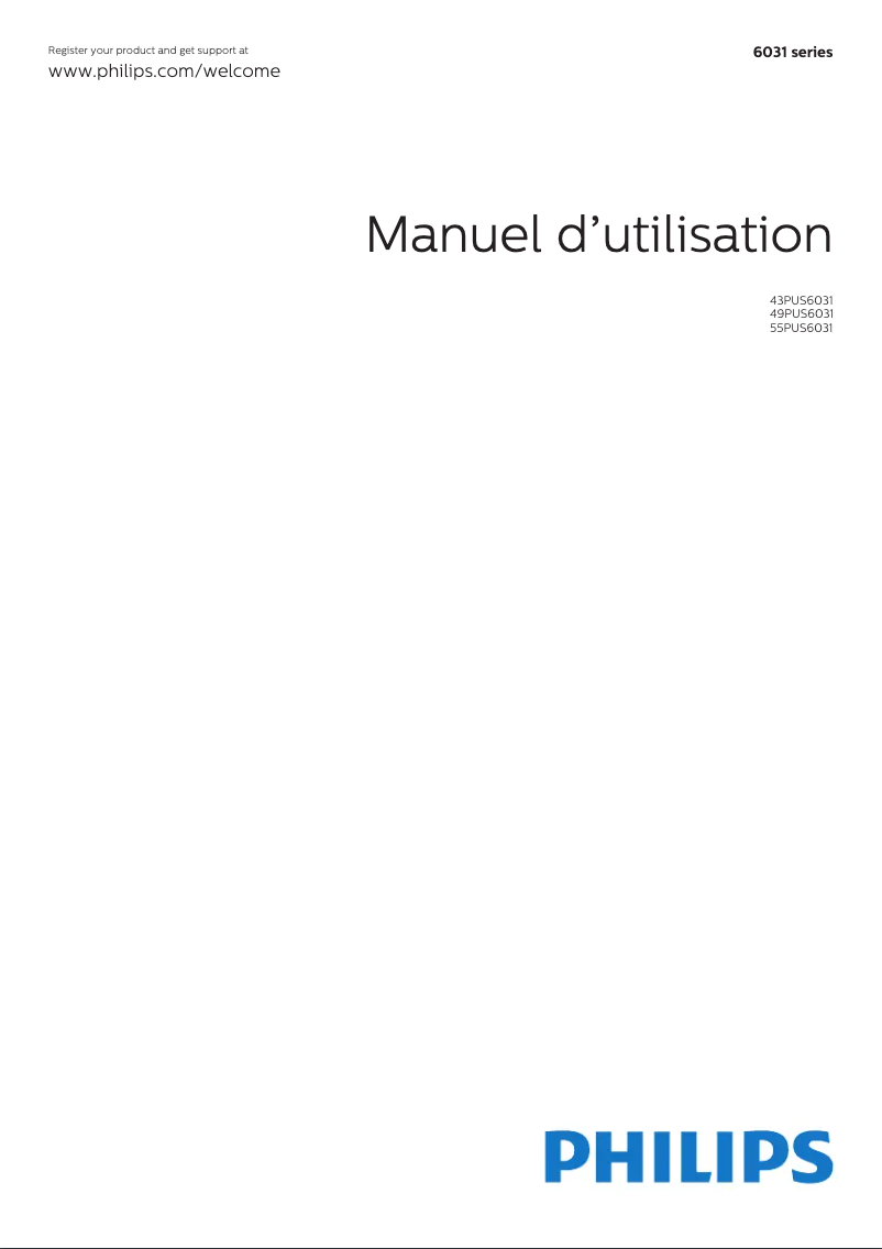 Page 1 de la notice Manuel utilisateur Philips 6000 series 43PUS6031