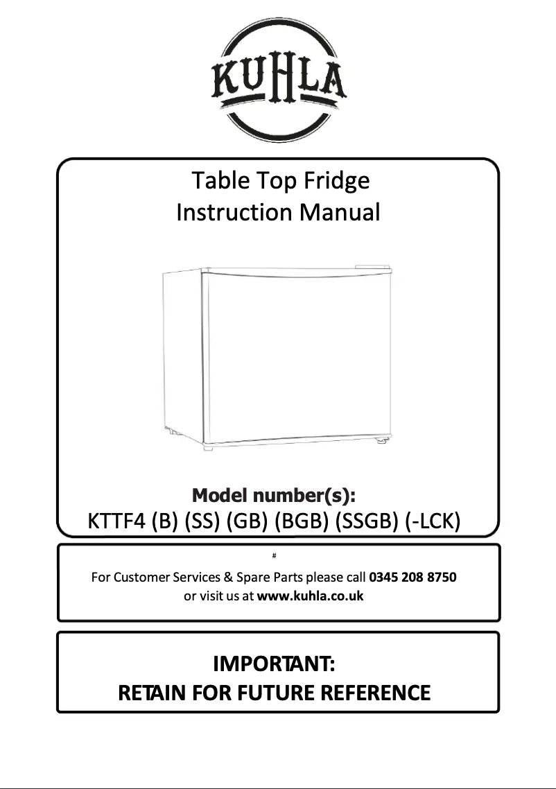 Image de la première page du manuel de l'appareil KTTF4BGB-1020