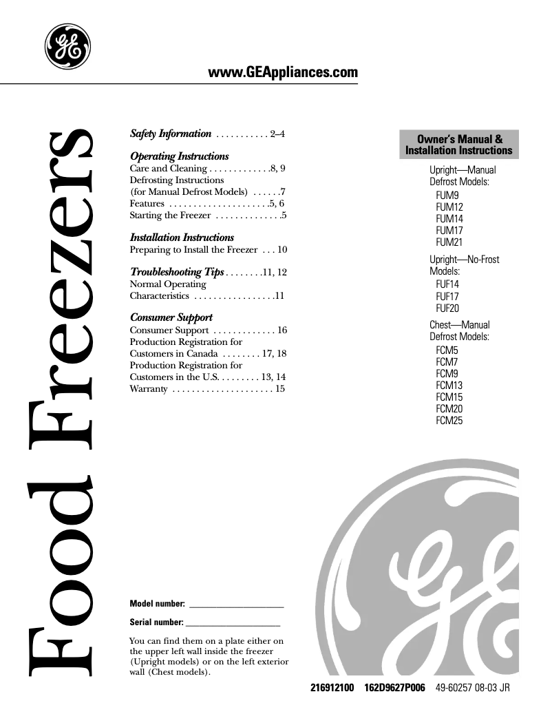 Image de la première page du manuel de l'appareil FUM9HDPRWH