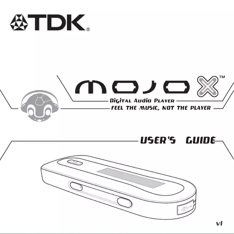 Page 1 of the manual User Manual TDK MOJO X