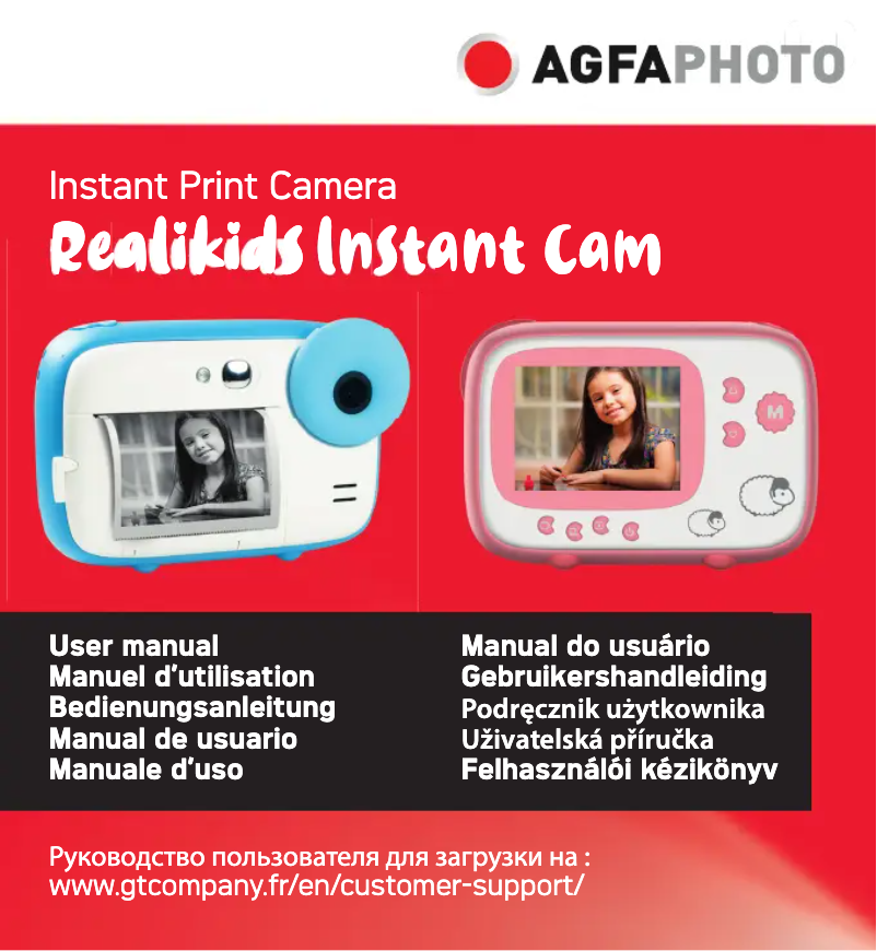Imagen de la primera página del manual del dispositivo Realikids Instant Cam