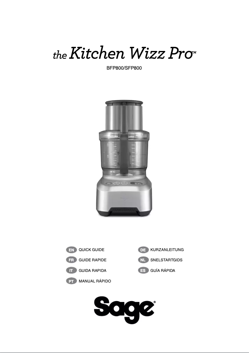 Page 1 de la notice Manuel utilisateur Sage the Kitchen Wizz Pro BFP80