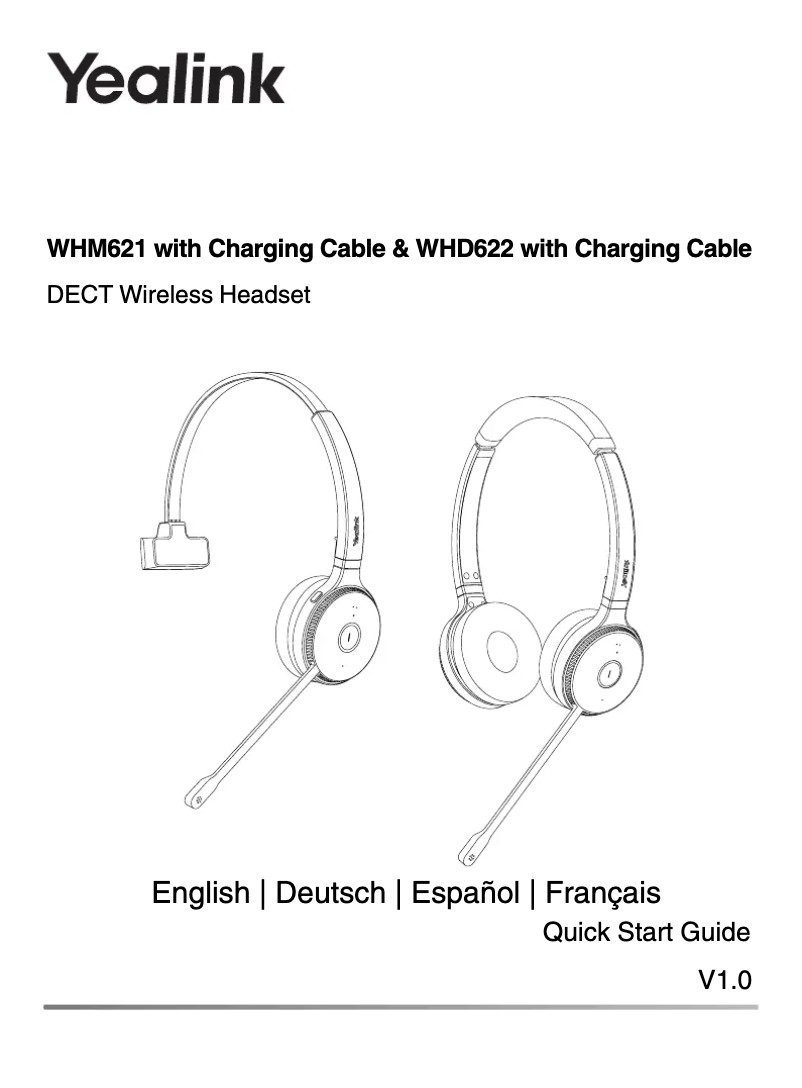 Page 1 de la notice Manuel utilisateur Yealink WHD622