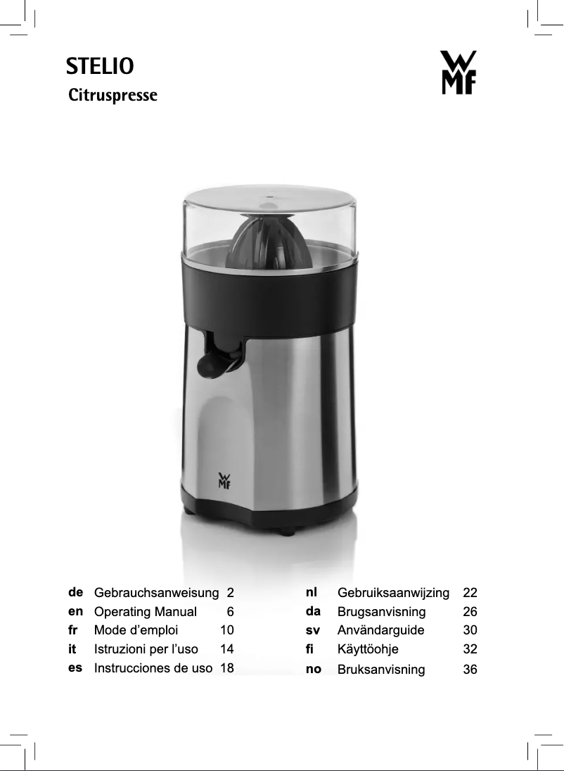 Image de la première page du manuel de l'appareil Stelio 04.1603.0012