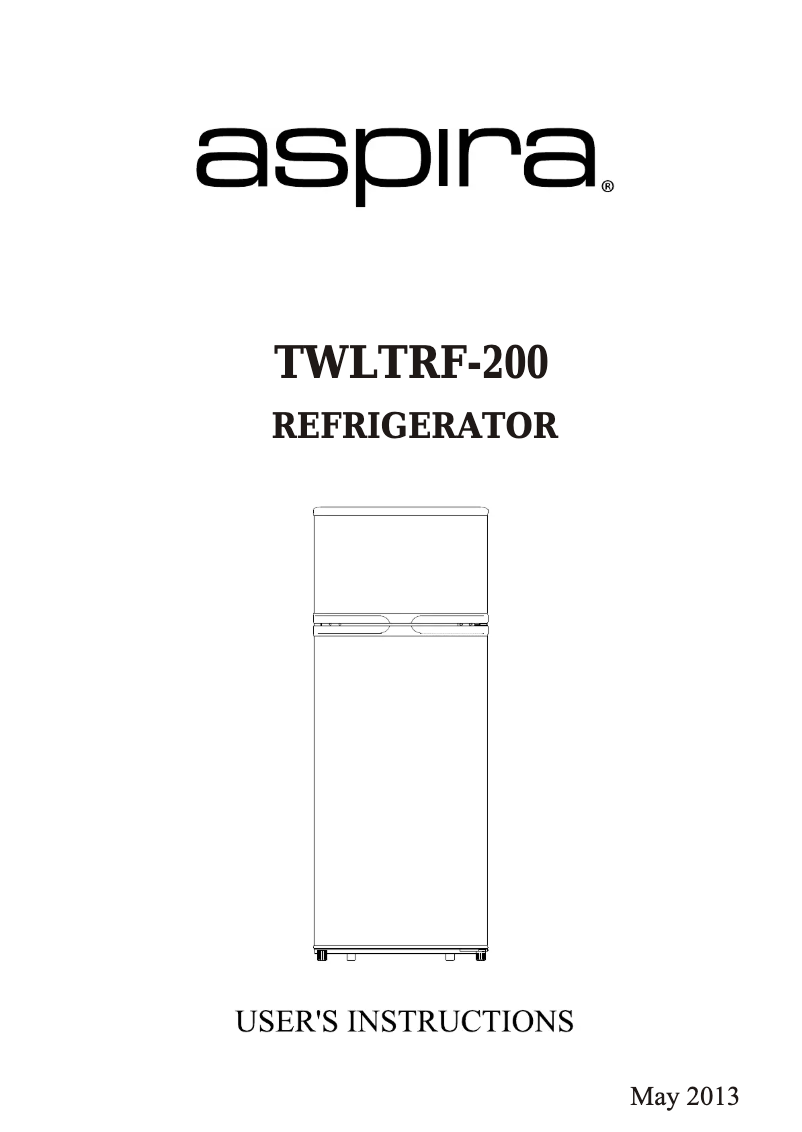 Image de la première page du manuel de l'appareil TWLTRF-200