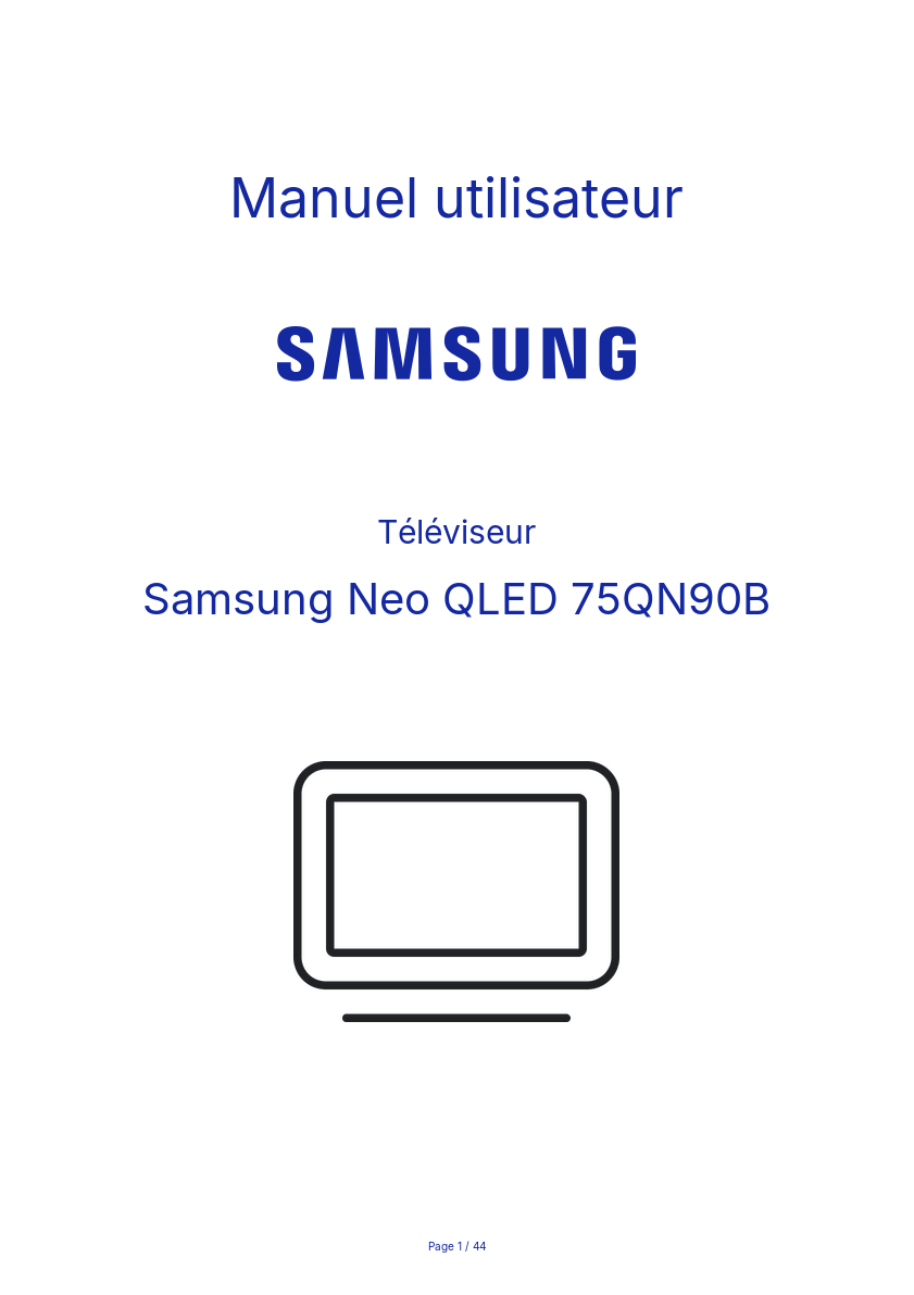 Page n°1 - Manuel utilisateur Samsung Neo QLED 75QN90B